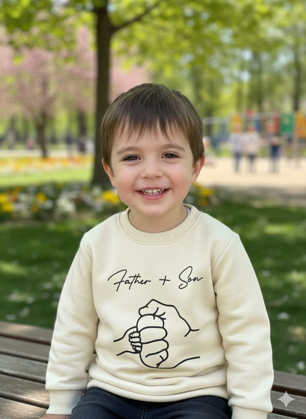 Father+son beautiful sweatshirt boys