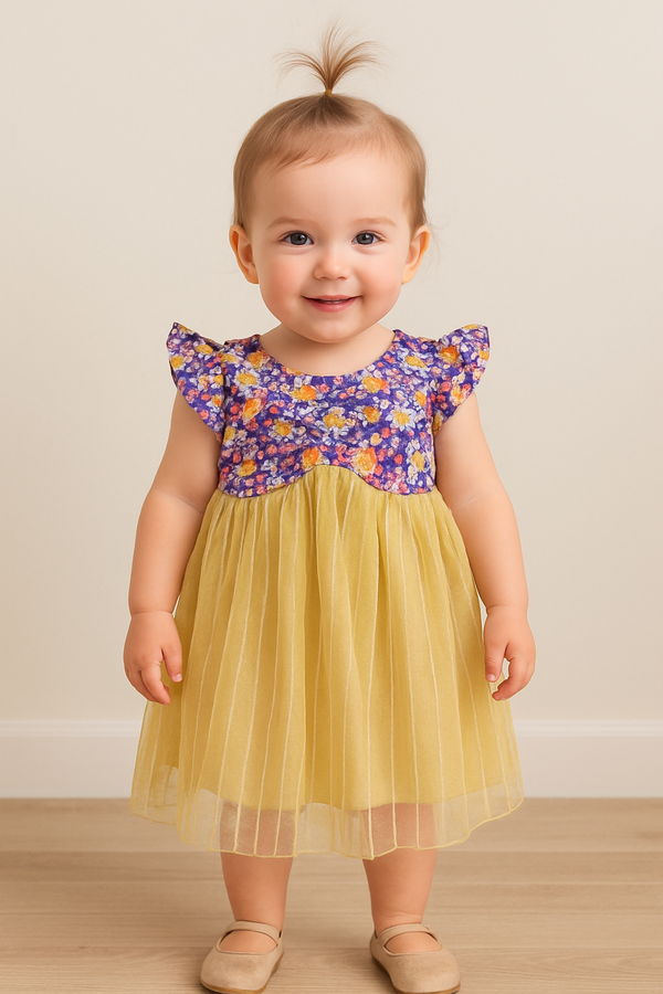 Purple petals & gold frock girls