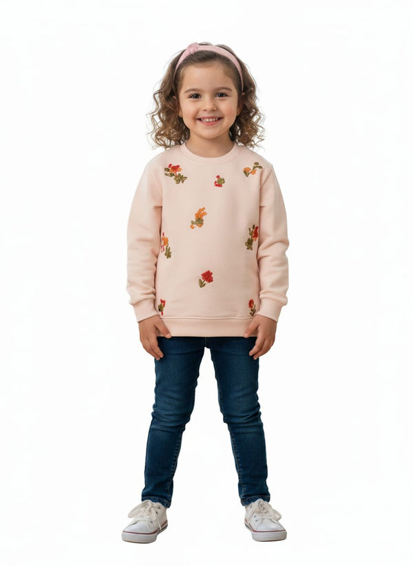 Baby girl full embroidery sweatshirt